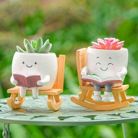 Two Rocking Chair Flower Pot Ornaments