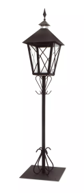 Lantern with Post 67"H Iron/Glass