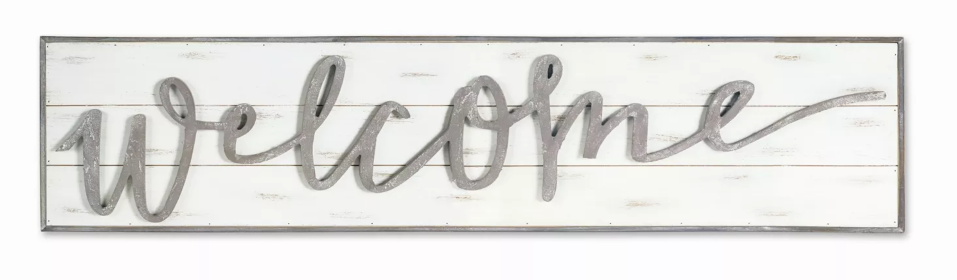 WELCOME Sign 48" x 11.25"H Wood/MDF