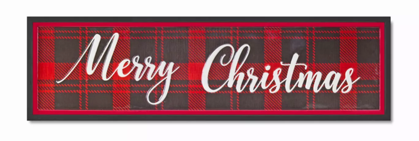 Merry Christmas Sign 41"L x 12"H Metal/Wood