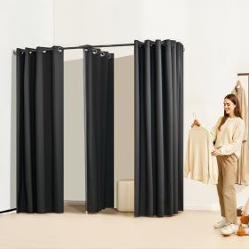 Fitting Room, Portable Changing Room With Thick Polyester Curtains, Double Dressing Rooms With Partition Curtains, For Boutique, Mall, Studio, Tailor'
