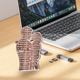 Fathers Day Presents From Daughter Heartfelt Acrylic Plaque For Dad Daddy Present Love Gift DecorSign For Desk Decoration Christmas Birthday Dads Plaq