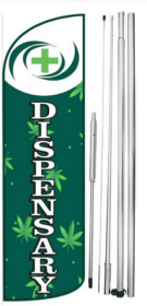 Dispensary Windless Flag And Pole Assembly Kit For Businesses And Events
