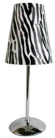 Limelights Mini Silver Table Lamp with Plastic Printed Shade