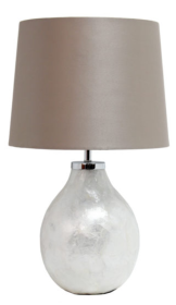 Simple Designs 1 Light Pearl Table Lamp with Fabric Shade