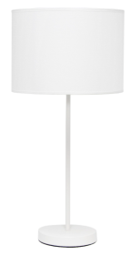 Simple Designs White Stick Lamp with Fabric Shade