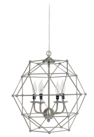 Elegant Designs 4 Light Hexagon Industrial Rustic Pendant Light