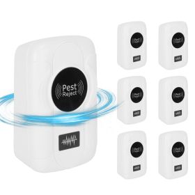 6 Pack 32-120KHz Ultrasonic Insect Repellent Indoor Plug In Bug Repellent Mosquito Roaches Mice Control With 3 Modes For Bedroom Garage Warehouse Offi