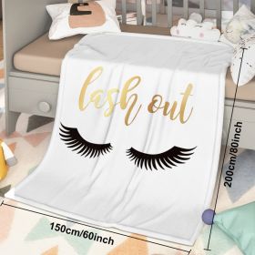 Long Eyelashes Printed Throw Blanket Plush Fluffy Flannel Fleece Blanket Soft Throws For Sofa Couch And Bed 30x40 50x60 60x80
