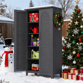 73'' Tall Metal Tool Storage Cabinet, With Ample Storage Space For Garage,Warehouse,Garden,Office, Living Room,Bathroom,Utility Room Slate