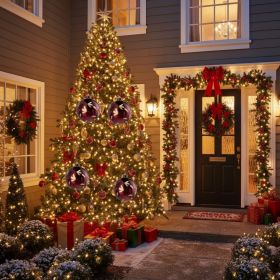 4PCS Set 4.7in Christmas Tree Glass Ball Ornaments Shiny Hanging Tree Decor Holiday Party Home Decor