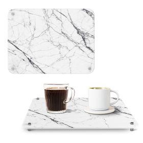 15.75 In. X 11.81 In. White Marble Look Stone Drying Mat For Kitchen, Water Absorbent Diatomaceous Stone Dish Drying Mat--Prohibited From Being Sold O