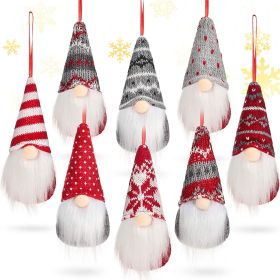 8 Packs Christmas Gnomes Ornaments Handmade Swedish Gnome Plush Xmas Tree Hanging Decorations Cute Scandinavian Santa Elf For Holiday New Year Home De
