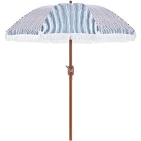 9Ft Garden Patio Umbrella With Crank Operating Mechanism, BlueWhite