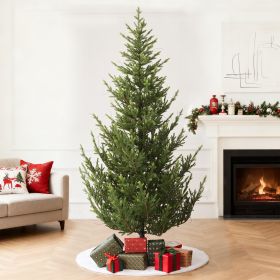 Aspen Slim Fir 7.5ft Christmas Tree Pre-Lit Artificial With 4,570 Branch Tips & 1,555 Low-Voltage Warm LED Lights, Foldable Stand & Realistic Flame-Re