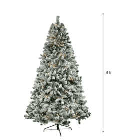 6 FT Pre-lit Snow Flocked Christmas Tree