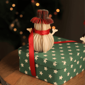 Honeycomb Handmade Paper Snowman - Holiday Decor