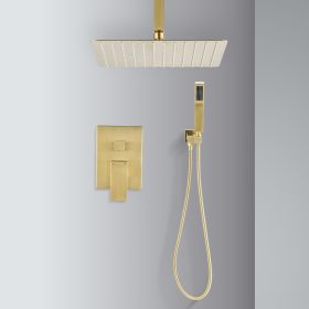 Ceiling Mounted Shower System Combination Kit With Handheld And 16 Inch Showerhead
