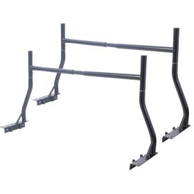 800Ibs Capacity Extendable Steel Pick-Up Truck Ladder Rack Two-bar Set - Black
