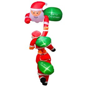 1Pc 8FT Climbing Inflatable Santa Claus With Light Hanging Blow Up Christmas Inflatable Indoor Outdoor Christmas Decorations 3 Santa Claus 3 Merry Chr
