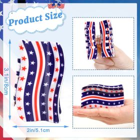 3Pcs American Flag Shaped Claw Clips USA Patriotic 4th Of July Design Hair Accessories Red White And Blue Hair Clips For Independence Day Veterans' Da