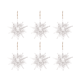 6-piece Set Of 6.1-inch Christmas Tree Ornaments, Snowflake Decorations, Festive Party Supplies, Rustic Christmas Tree Hangings, FBA Shipped, Prohibit