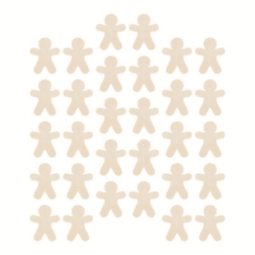 30 Pieces Of Unpainted Gingerbread Man Slices For Painting DIY Handmade Christmas And Halloween Supplies