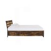 King Size Industrial Slatted Headboard Platform Bed Frame with 6 Storage Drawers