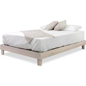 Queen size Solid Wood Heavy Duty Platform Bed Frame in Off-White - Made In USA