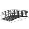 Outdoor Vintage Black Metal Arch 6-ft Garden Bridge with Side-Rails