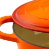Orange Red Sunbust 7-Quart Enameled Cast Iron Dutch Oven with Lid