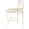 Half-Circle Outdoor Patio Garden Antique White Wrought Iron Tree Bench