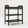 Baby Changing Table in Black Wood Finish with Safety Rail and Changing Pad