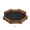 Kid's Octagonal Sandbox in Walnut Wood Finish