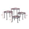 Set of 4 - Indoor Outdoor Black Metal Plant Stand