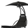 Black Single Person Sturdy Modern Chaise Lounger Hammock Chair Porch Swing