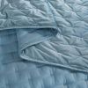 Full / Queen 3-Piece Blue Velvet Embroidered Lavishly Soft Quilt Set