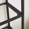 Modern Black Metal Arched Top Display Rack Bookcase with 5 Glass Storage Shelves