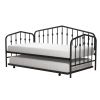 Twin size Modern Industrial Black Metal Daybed with Trundle Bed Frame