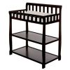 Modern Black Wooden Baby Changing Table with Safety Rail Mattress Pad and Strap