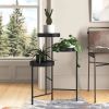 Modern Black Metal 3-Tier Flower Pot Plant Stand