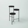 Modern Black Metal 3-Tier Flower Pot Plant Stand