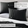 Twin/Twin XL Pre-Washed Pleated Microfiber Comforter Set in Black