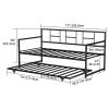 Twin size Black Metal Daybed Frame with Roll Out Trundle Bed Frame