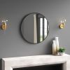Round 21-inch Wall Mirror in Black - Living Room Bedroom Accent Bathroom Mirror