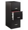 Black Metal 3-Drawer Vertical Key Locking File Cabinet