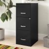Black Metal 3-Drawer Vertical Key Locking File Cabinet