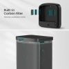 Black 13-Gallon Kitchen Trash Can with Motion Sensor Lid and Carbon Filter