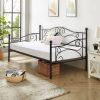 Twin size Classic Heavy Duty Steel Daybed Frame in Black Metal Finish