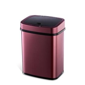 3-Gallon Motion Sensor Touchless Stainless Steel Trash Can in Burgundy Copper